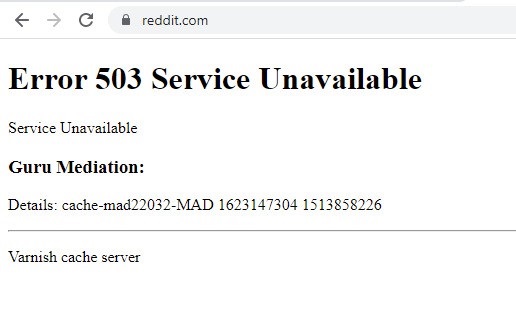 Mensaje de error al intentar acceder a la web de Reddit - PORTALTIC/EP