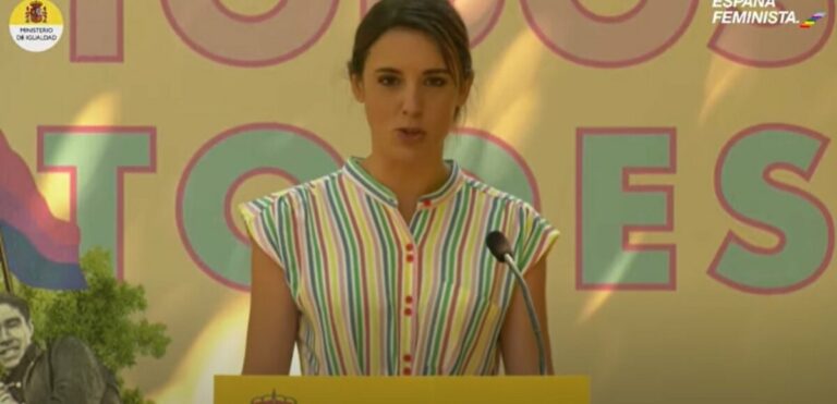 Archivo - La ministra de Igualdad, Irene Montero, en el acto por el Orgullo LGTBI 2021 - MINISTERIO DE IGUALDAD/YOUTUBE - Archivo