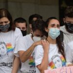 Los amigos de Samuel durante una manifestación para condenar el asesinato del joven de 24 años el pasado sábado en A Coruña debido a una paliza, a 5 de julio de 2021, en A Coruña - M. Dylan - Europa Press