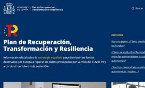 Captura de la nueva web del Plan de Recuperación, Transformación y Resiliencia - Gobierno de España