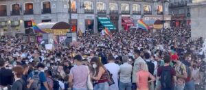 Manifestación en la Puerta del Sol de Madrid contra el asesinato de Samuel