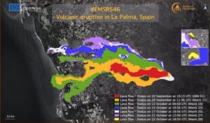 Mapa de la actualización número 28 de los datos de Copernicus correspondientes a la tarde de este viernes - CEDIDO/TWITTER @COPERNICURSEMS