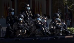 Militares durante el desfile militar en el Día de la Fiesta Nacional - Eduardo Parra - Europa Press