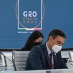 El presidente del Gobierno de España, Pedro Sánchez en la segunda jornada de la cumbre del G20, a 31 de octubre de 2021, en Roma (Italia). - Pool Moncloa/Borja Puig de la Bellacasa