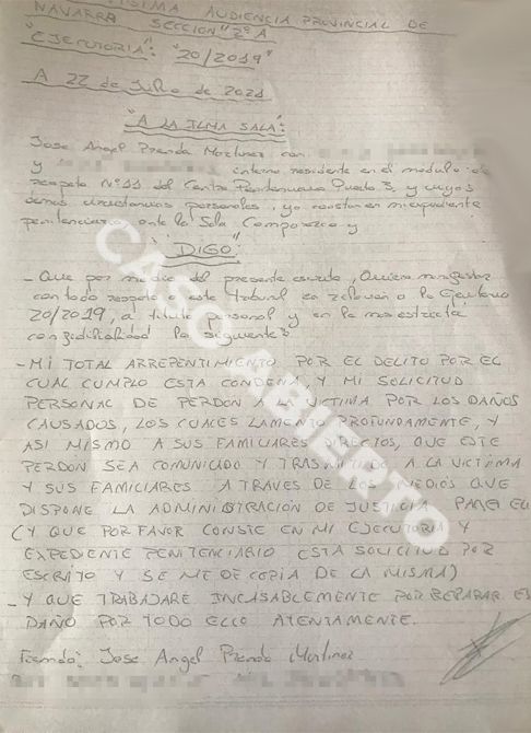 Carta de El Prenda