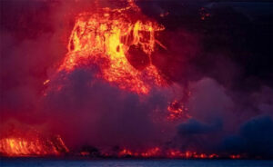 Colada de lava llegando al mar - IEO CSIC