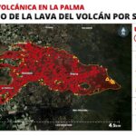 Mapa del recorrido de la lava en el volcán de La Palma por satélite - EPDATA