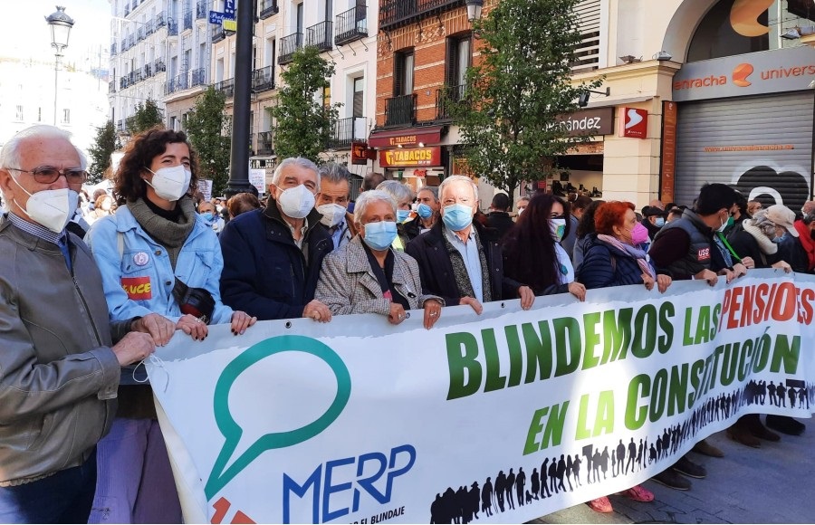 Cabecera de la manifestación de este sábado en Madrid | Foto: Plataforma de Mayores y Pensionistas
