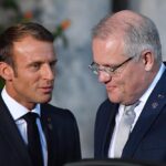 El presidente de Francia, Emmanuel Macron, junto al primer ministro de Australia, Scott Morrison - Mick Tsikas/AAP/dpa