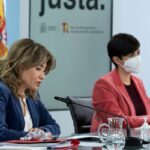 La ministra Portavoz, Isabel Rodríguez, y la titular de Transportes, Movilidad y Agenda Urbana, Raquel Sánchez.