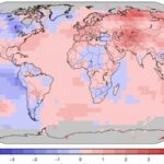 Anomalías de temperaturas mundiales entre enero y julio de este año en comparación con la media entre 1991 y 2020 | Imagen: NOAA