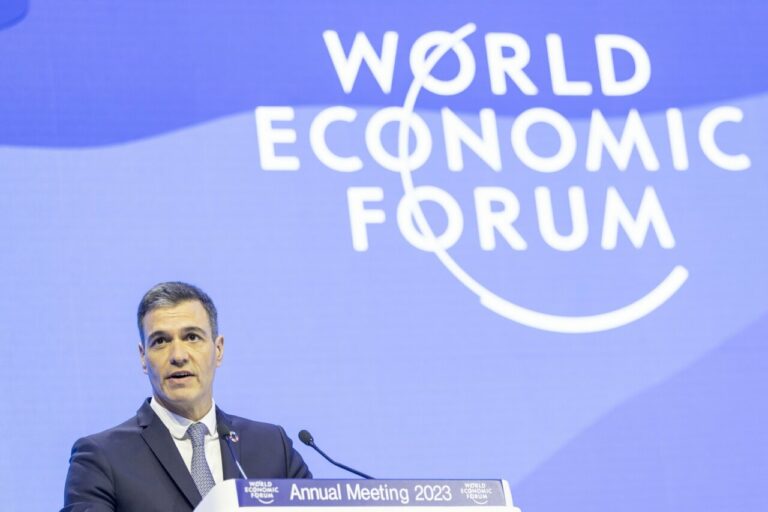 Pedro Sánchez durante su intervención en el Foro Económico Mundial que se celebra en Davos (Suiza) / Foto: World Economic Forum