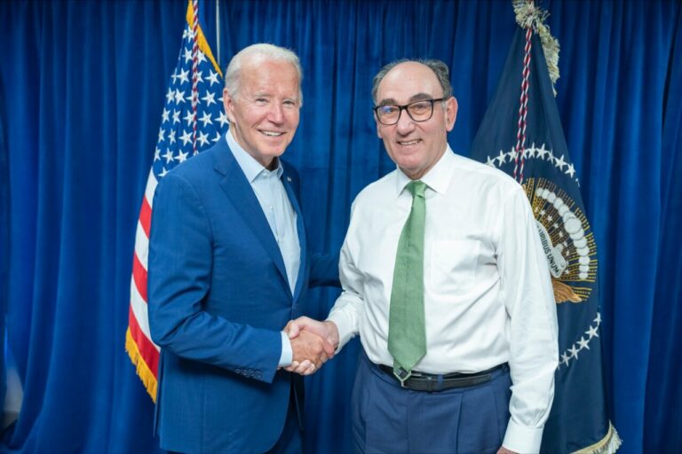 El presidente de Iberdrola, Ignacio Sánchez Galán, en una reunión con el presidente de Estados Unidos, Joe Biden / Foto: Iberdrola