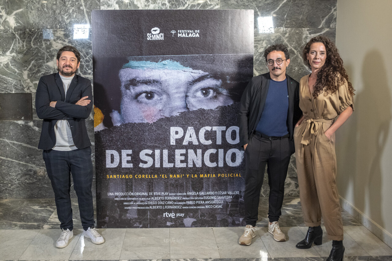 Alberto Fernandez, director RTVE Play Cesar Vallejo y Angela Gallardo, dirrectores del documental