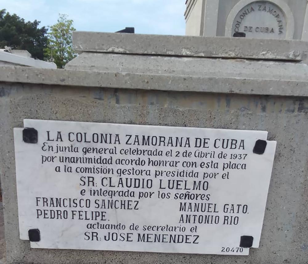 Panteón zamorano en la necrópolis de La Habana