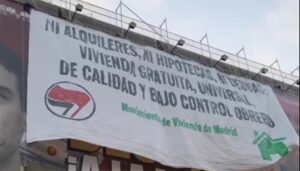 Pancarta del movimiento antidesahucios