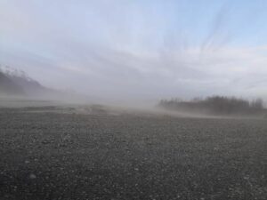 Tormenta de polvo en el valle del río Copper, en Alaska (Estados Unidos) / Foto de Sarah Barr
