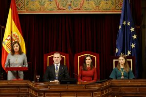 La presidenta del Congreso, Francina Armengol, durante la apertura de la Legislatura. (Foto: Casa de SM el Rey)