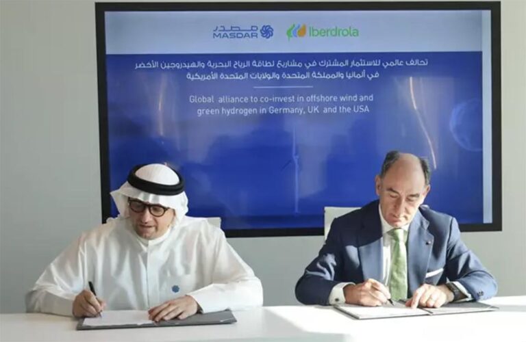 Presidente de Iberdrola, Ignacio Galán con Al Ramahi, Chief Executive Officer of Masdar / Foto: Iberdrola y Masdar