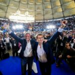 Alfonso Rueda y Alberto Núñez Feijóo en un acto del PP