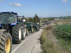 Imagen de las protestas de los agricultores ASAJA