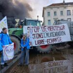 Imagen de las protestas de los agricultores en Bruselas