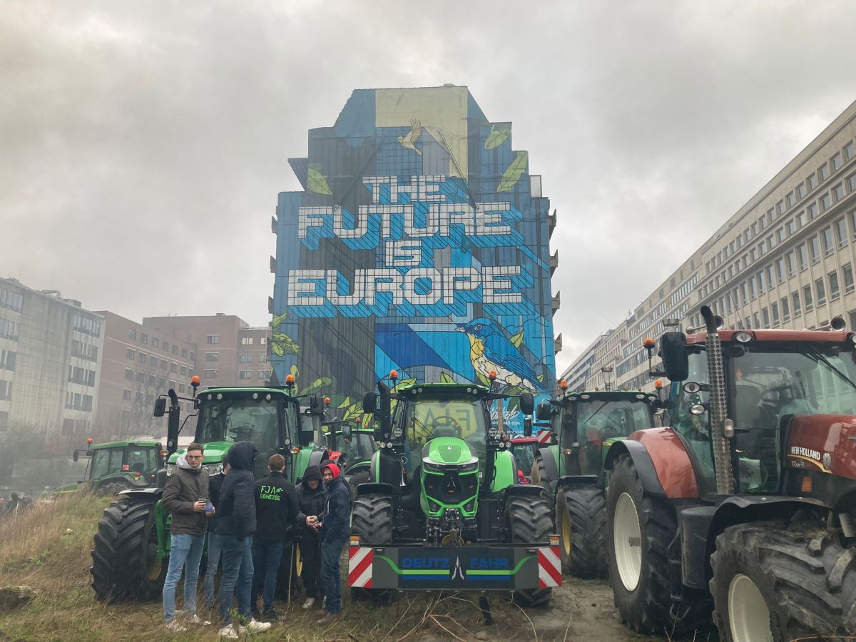 Protesta de agricultores y ganaderos en Bruselas ASAJA