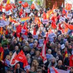 Imagen de las inmediaciones de la sede nacional del PSOE en la calle Ferraz