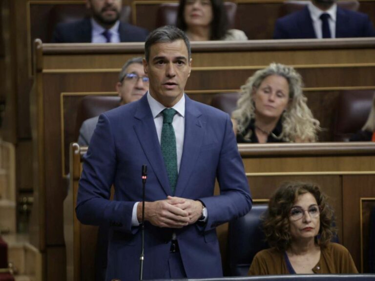 El presidente del Gobierno, Pedro Sánchez, en la sesión de control. (Foto: Congreso)