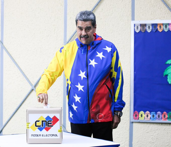 Nicolas Maduro durante la jornada de votación. (Fuente: Gobierno de Venezuela)
