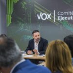 El líder de Vox, Santiago Abascal, en el Consejo Ejecutivo Nacional del partido. (Foto: Vox)