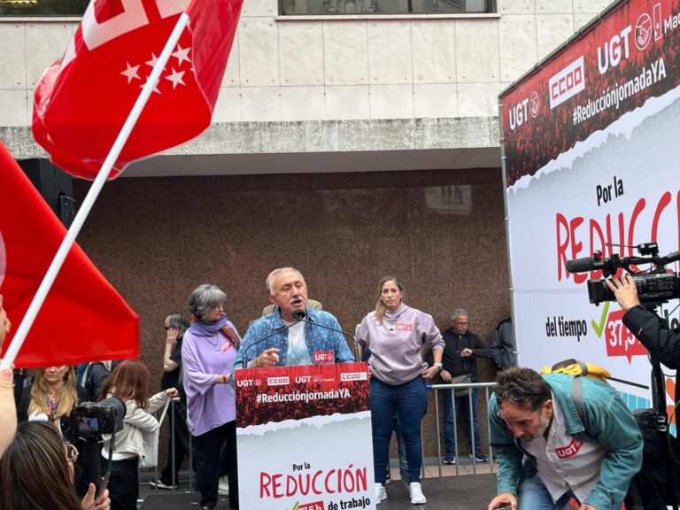 Movilización de los sindicatos en Madrid ante CEOE | Foto de UGT