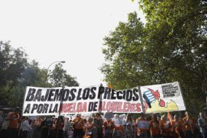 Imagen de la marcha por la vivienda en Madrid. (Foto: Sindicato de inquilinas e inquilinos de Madrid)