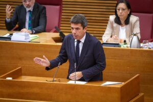 El presidente de la Generalitat Valenciana, Carlos Mazón, en una imagen en las Cortes. (Foto: Generalitat)