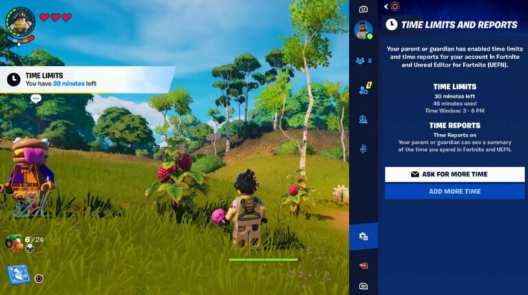 Notificación del tiempo que queda de juego en Fortnite - EPIC GAMES