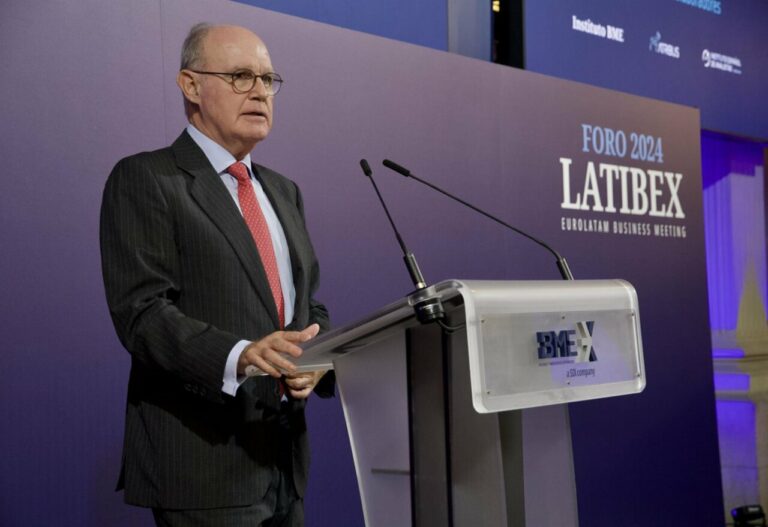El vicepresidente de BME, David Jiménez-Blanco, durante su participación en la primera jornada del Foro Latibex 2024 / Foto: Rafa Martín