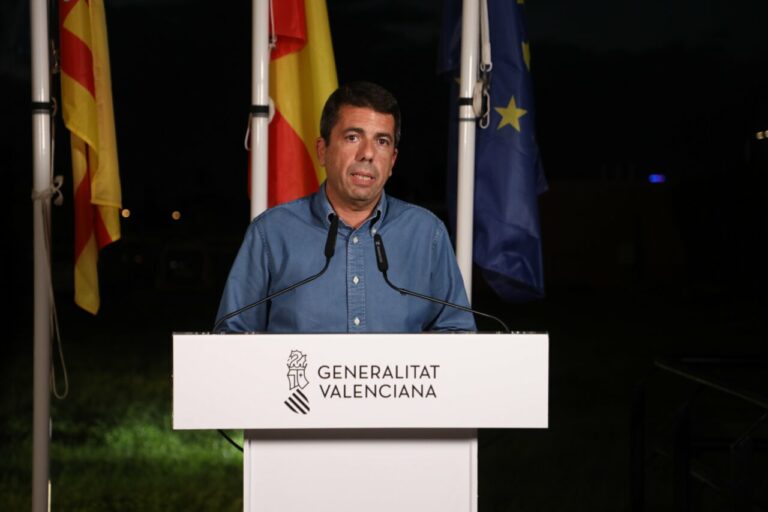 El presidente de la Generalitat Valenciana, Carlos Mazón, en una declaración institucional. (Foto: Generalitat)