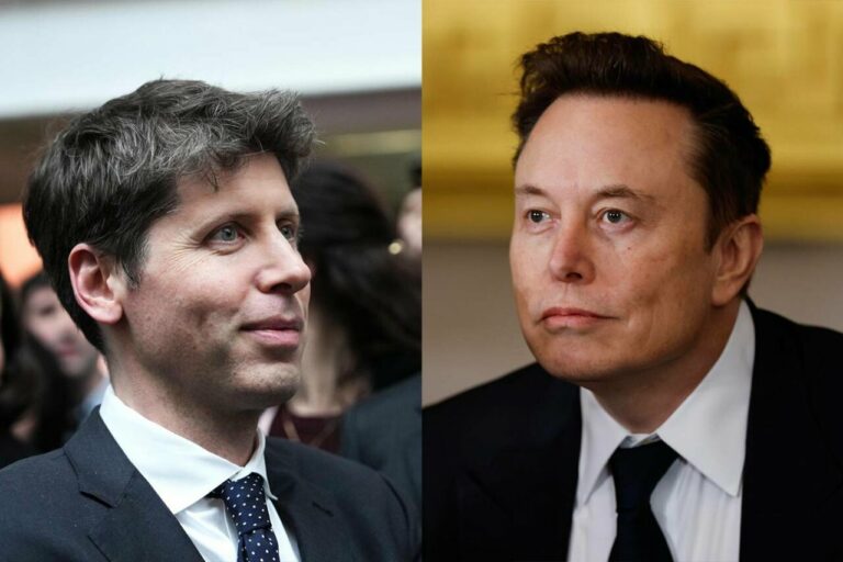 Sam Altman (izquierda) y Elon Musk, cofundaron OpenAI en 2015 (Foto: EFE)