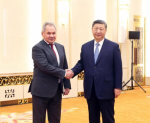 El presidente chino Xi Jinping se reúne con Sergei Shoigu, secretario del Consejo de Seguridad de la Federación Rusa (Foto: Europa Press/Contacto/Liu Weibing)