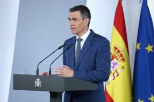 El presidente del Gobierno, Pedro Sánchez, tras la reunión extraordinaria del Consejo de Seguridad Nacional. (Foto: Pool Moncloa / Fernando Calvo)