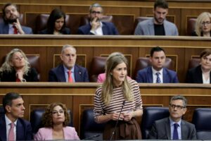 Sara Aagesen, vicepresidenta tercera y ministra para la Transición Ecológica y el Reto Demográfico, en la sesión de control. (Foto: Congreso)