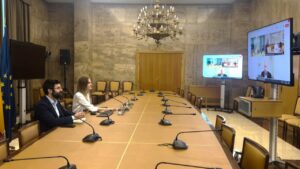 Reunión de la ministra para la Transición Ecológica y el Reto Demográfico, Sara Aagesen, y la ministra portuguesa de Medio Ambiente y Energía, María da Graça Carvalho. - MINISTERIO PARA LA TRANSICIÓN ECOLÓGICA