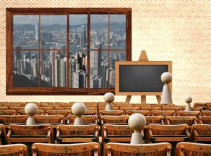 Ilustración de una aula
