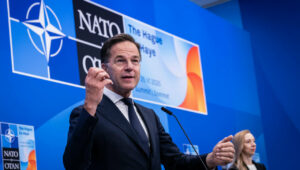 El secretario general de la OTAN, Mark Rutte, en la cumbre en La Haya. (Foto: NATO)