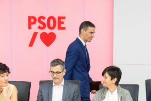 El presidente del Gobierno y secretario general del PSOE, Pedro Sánchez, en la reunión de la Comisión Ejecutiva Federal en la sede Ferraz. (Foto: PSOE/Eva Ercolanese)