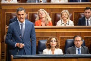 El presidente del Gobierno, Pedro Sánchez, en la sesión de control en el Congreso. (Foto: PSOE/Eugenia Morago)