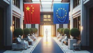Banderas de China y la UE