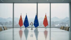 Banderas de China y la UE