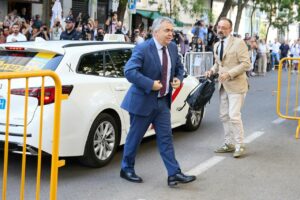 El exsecretario de Organización del PSOE Santos Cerdán a su llegada a declarar en el Tribunal Supremo. (Foto: Jesús Hellín - Europa Press)