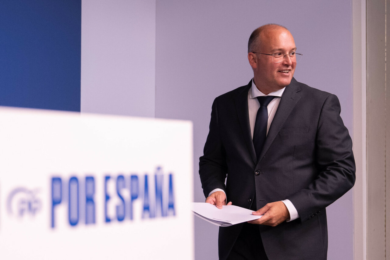 Imagen del secretario general del PP, Miguel Tellado, en una rueda de prensa. (Foto: PP)